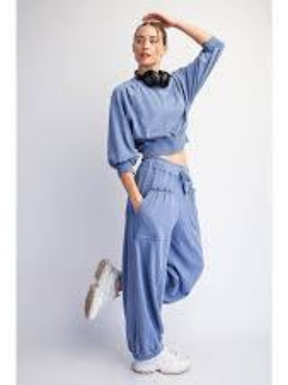 Rae Mode - Mineral Washed Cotton Statement Set Size Small Dusty Blue